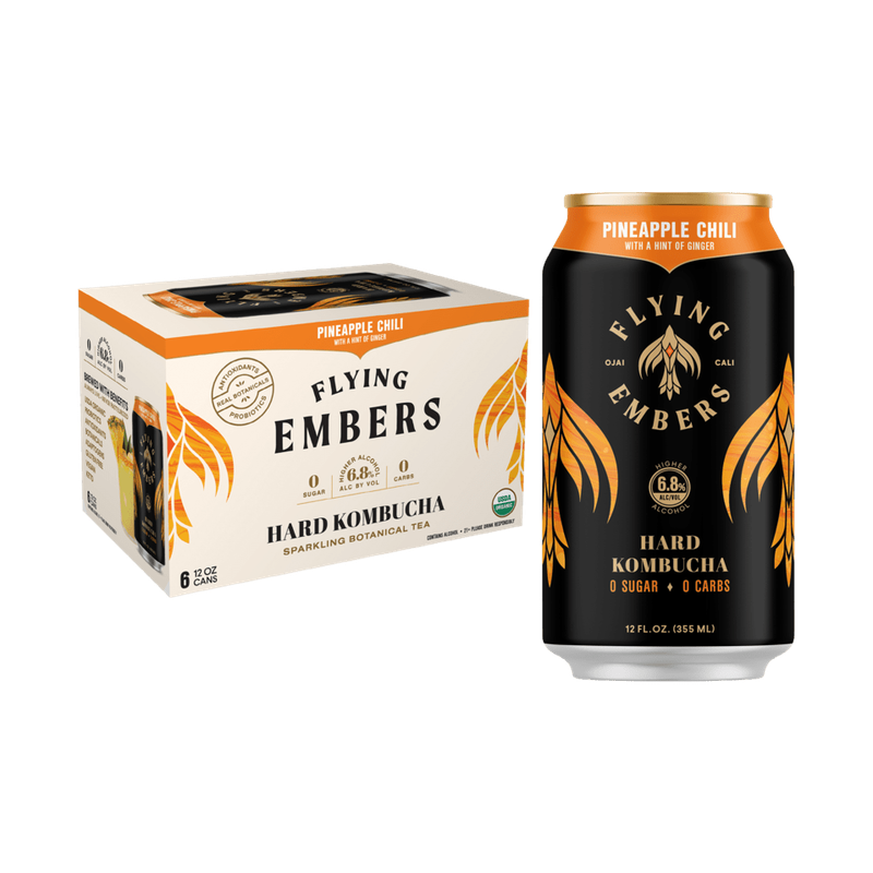 Flying Embers Pineapple Chili Hard Kombucha 6-Pack - LoveScotch.com