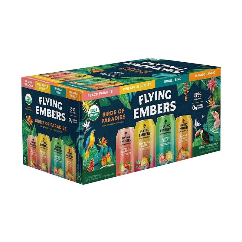 Flying Embers 'Birds of Paradise' Hard Kombucha Variety 8-Pack - LoveScotch.com