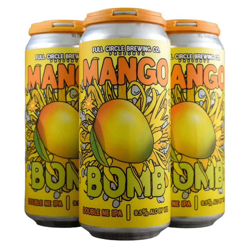 Full Circle Brewing Co. Mango Bomb Double NE IPA Beer 4-Pack - LoveScotch.com 