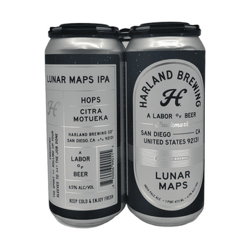 Harland Brewing Lunar Maps IPA Beer 4-Pack - ForWhiskeyLovers.com