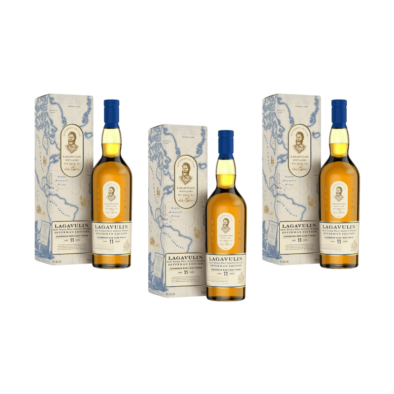 Lagavulin 11 Year Offerman Edition Caribbean Rum Cask Finish 3 Bottle Bundle Pre-Sale - LoveScotch.com