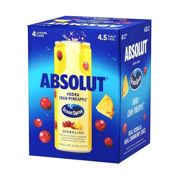 Ocean Spray® Absolut® Vodka Sparkling Cran•Pineapple™ 4-Pack - LoveScotch.com