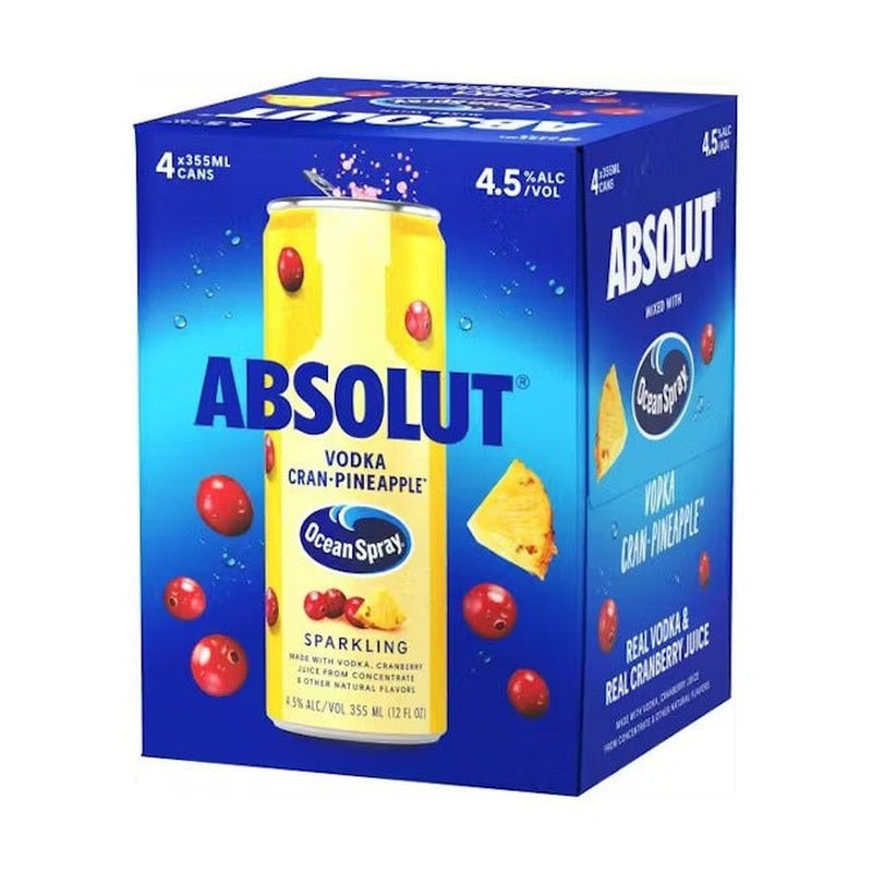 Ocean Spray® Absolut® Vodka Sparkling Cran•Pineapple™ 4-Pack - LoveScotch.com