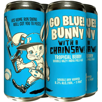 Paperback Brewing Co. 'GO BLUE! Bunny with a Chainsaw' POG Hazy DIPA 8.2% - LoveScotch.com
