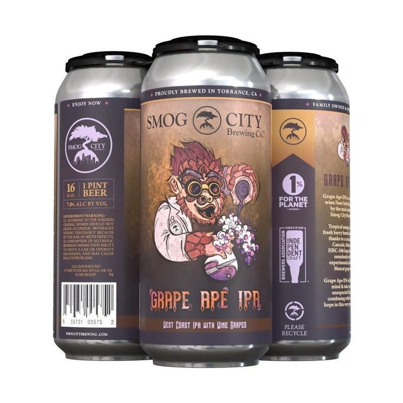 Smog City Brewing Co. 'Grape Ape' IPA Beer 4-Pack - ForWhiskeyLovers.com