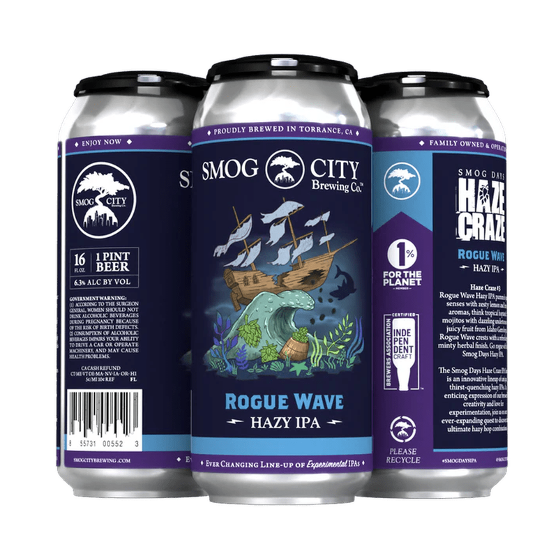 Smog City 'Rogue Wave' Hazy IPA 4-Pack - LoveScotch.com