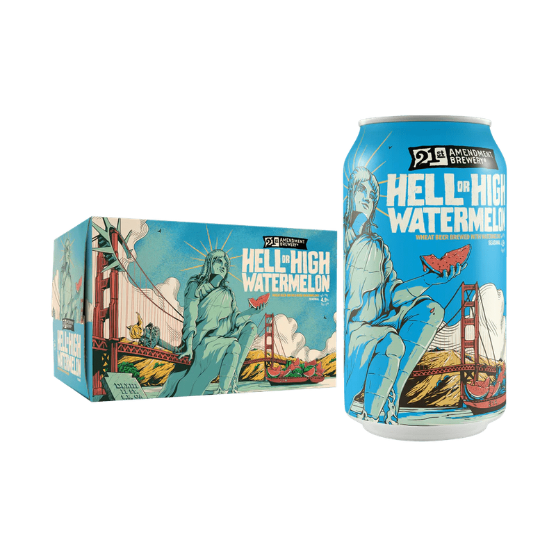 21st Amendment Brewery Hell or High Watermelon Wheat Beer 6-Pack - LoveScotch.com