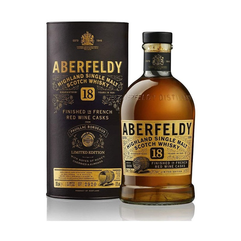 Aberfeldy 18 Year Old French Red Wine Casks Finish Highland Single Malt Scotch Whisky - LoveScotch.com