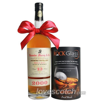 Alexander Murray Ardmore & Rocks Glass with Ice Ball Gift Set - LoveScotch.com