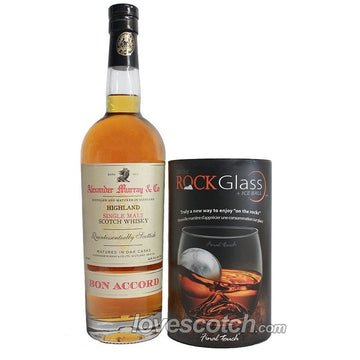 Alexander Murray Highland Bon Accord & Rocks Glass with Ice Ball - LoveScotch.com