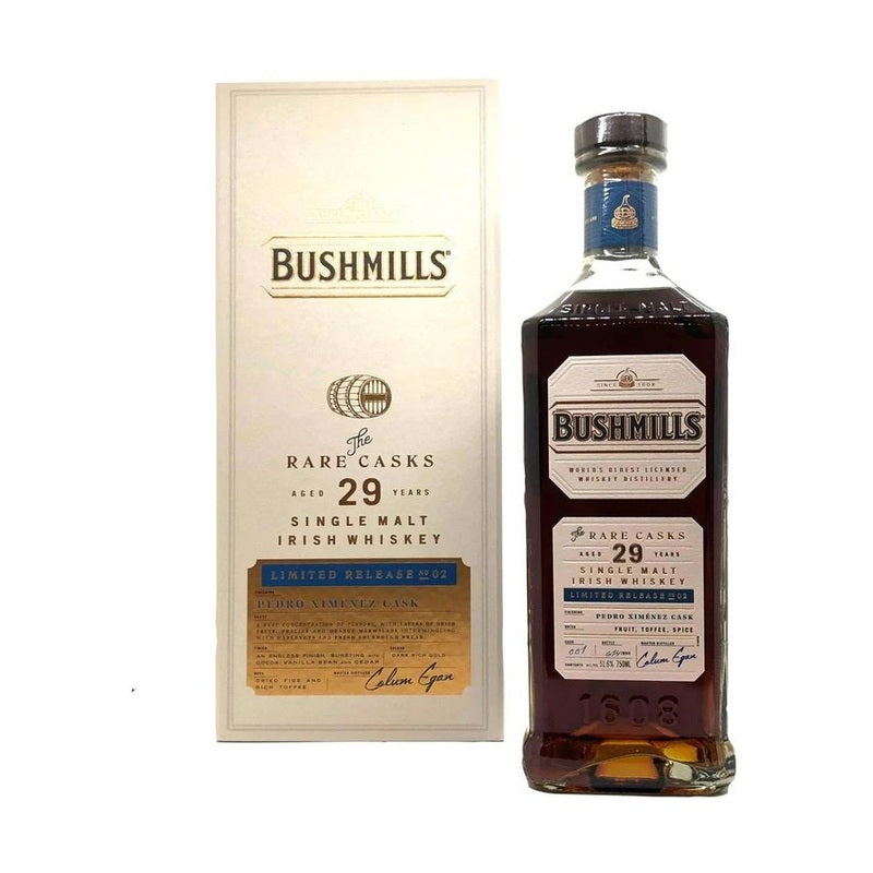Bushmills 'The Rare Casks' Year Old Pedro Ximénez Cask Finish Limited Release No. Single Malt Irish Whiskey - LoveScotch.com