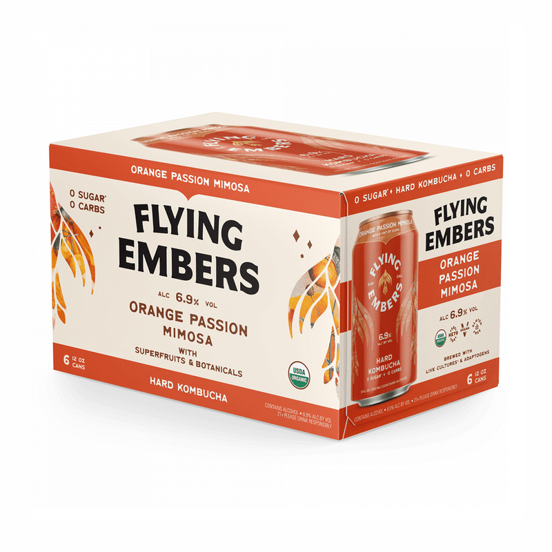 Flying Embers Orange Passion Mimosa Hard Kombucha 6-Pack - LoveScotch.com