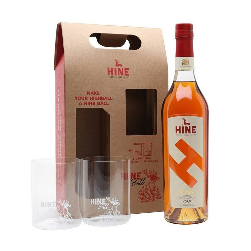 H by Hine V.S.O.P. Cognac with 2 Hine Ball Glasses - LoveScotch.com