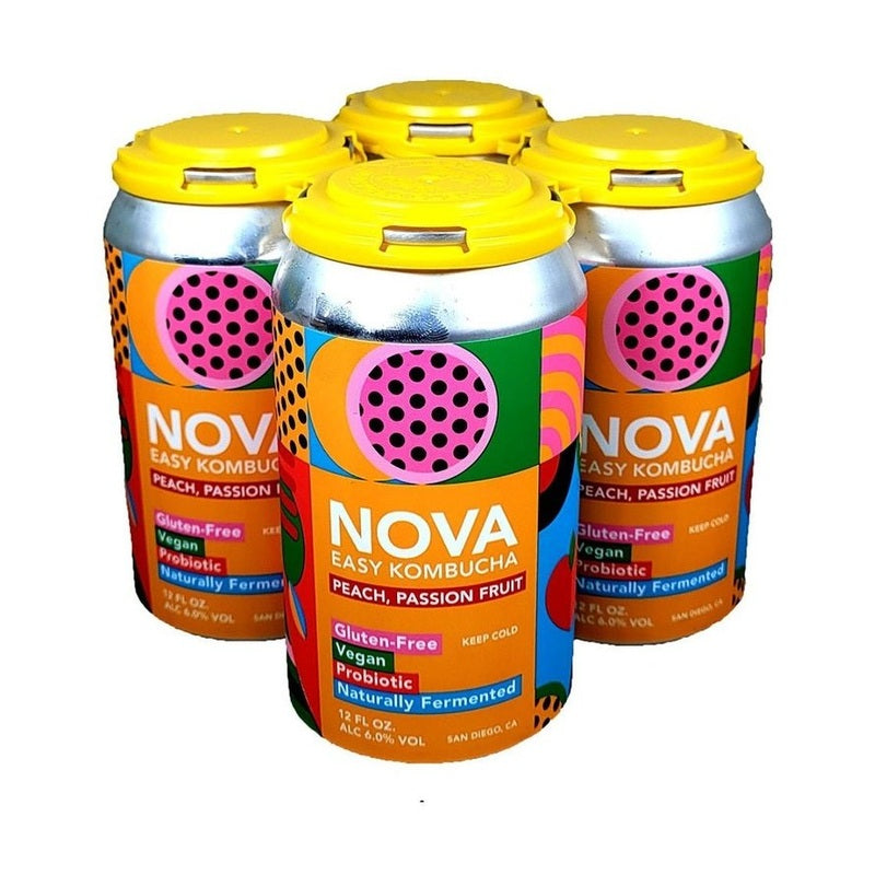 Nova Easy Kombucha Peach - Passion Fruit 4-Pack - LoveScotch.com