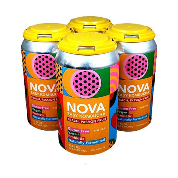 Nova Easy Kombucha Peach - Passion Fruit 4-Pack - LoveScotch.com