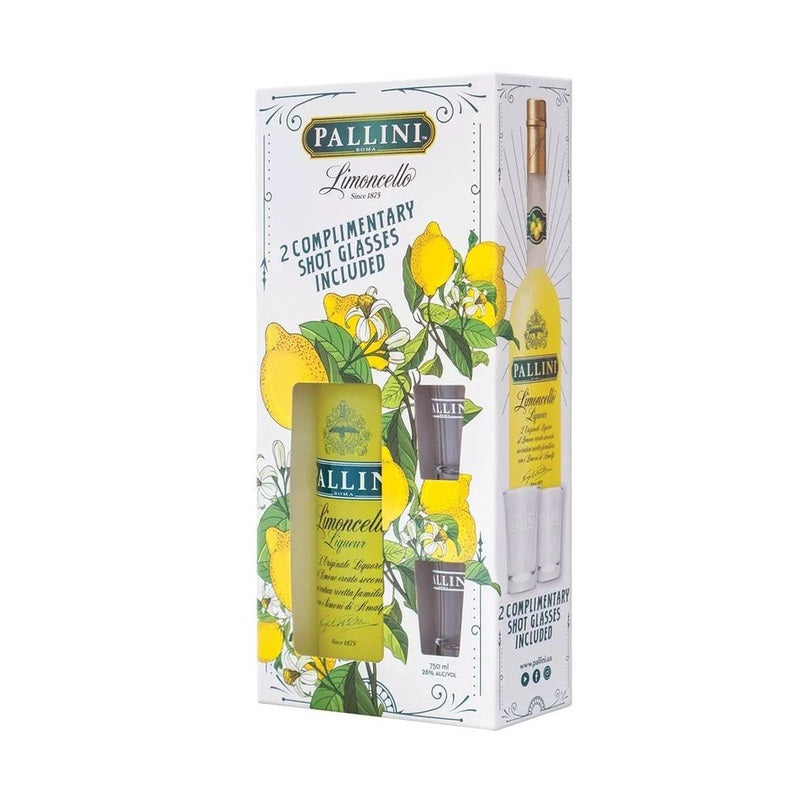 Pallini Limoncello Liqueur with 2 Shot Glasses Gift Pack - LoveScotch.com