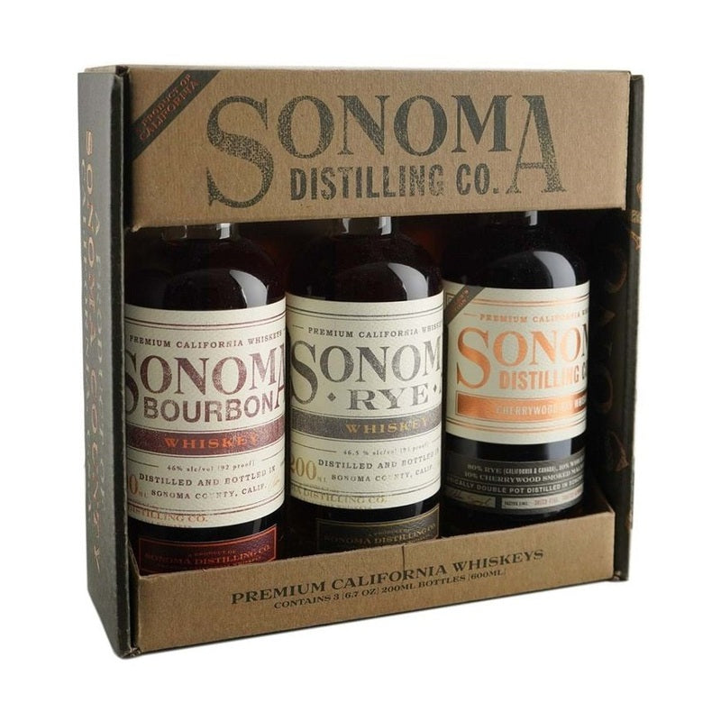 Sonoma Distilling Co. California Whiskey 3-Pack 200ml - LoveScotch.com