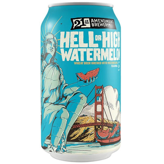 21st Amendment Brewery Hell or High Watermelon Wheat Beer 6-Pack - LoveScotch.com