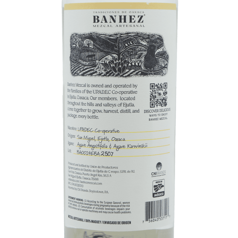 Banhez Mezcal Joven Espadin - LoveScotch.com