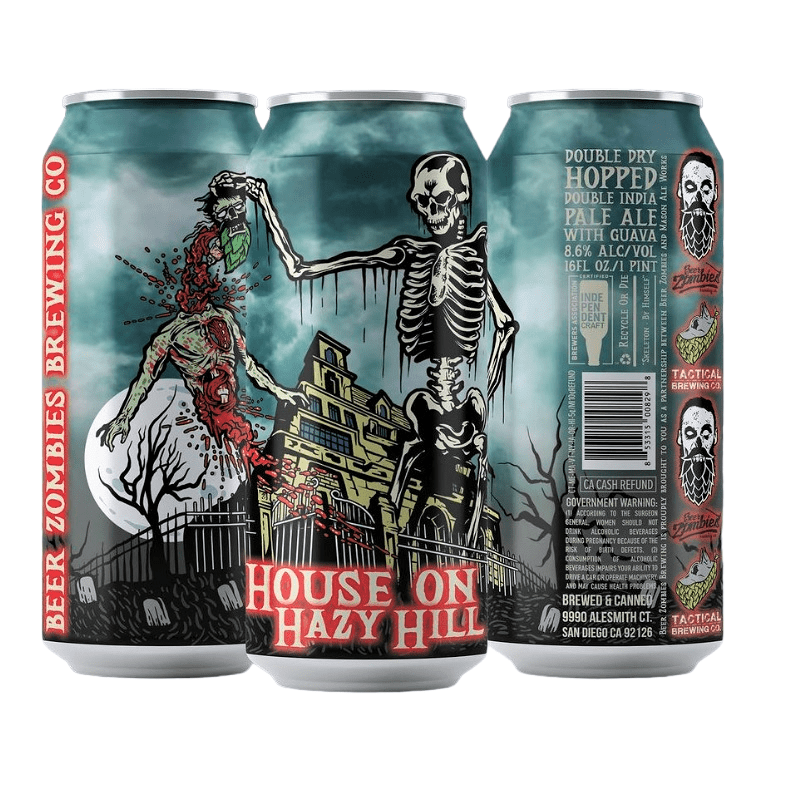 Beer Zombies Brewing Co. 'House On Hazy Hill' DIPA Beer 4-Pack - ForWhiskeyLovers.com