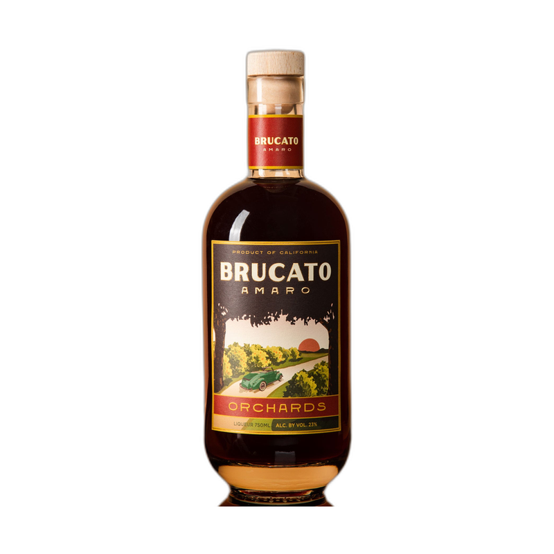 Brucato Orchards Amaro 750 mL front bottle on white