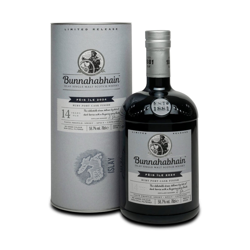 Bunnahabhain Single Malt Scotch Feis Ile 2024 Edition Ruby Port Cask Finish 14 yr 117.4 - LoveScotch.com