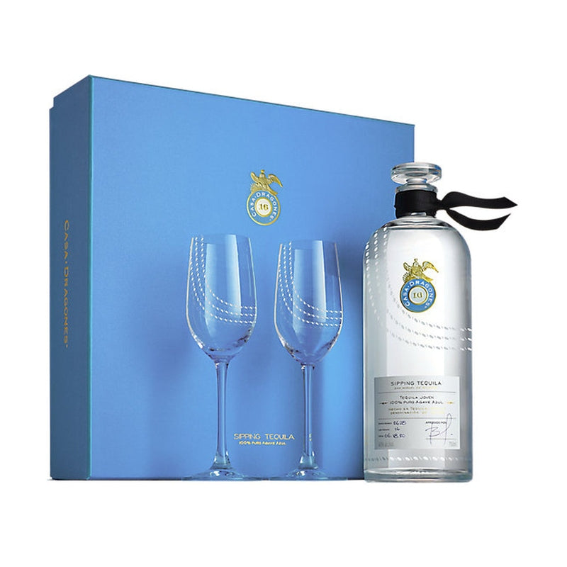 Casa Dragones Tequila Joven 750ml Gift Set with 2 Glasses product package