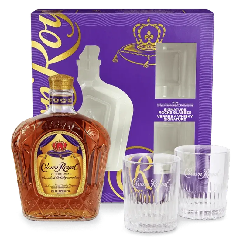 Crown Royal Canadian w/ Holiday Deluxe Rocks Glass Set - LoveScotch.com 