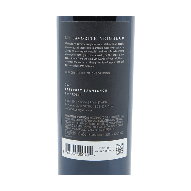 MFN My Favorite Neighbor Cabernet Sauvignon 2022 - LoveScotch.com