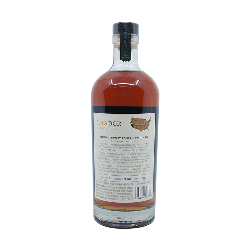 Amador Double Barrel Port Barrels Finish Kentucky Rye Whiskey - LoveScotch.com