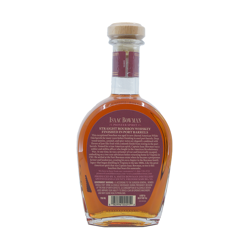 Isaac Bowman Port Barrel Finished Straight Bourbon Whiskey - LoveScotch.com