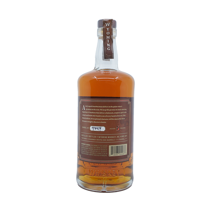 Wyoming Whiskey Single Barrel Straight Bourbon Whiskey - LoveScotch.com