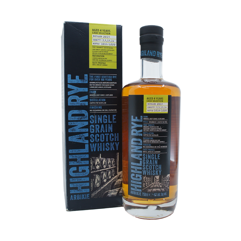 Arbikie Highland Rye 4 Year Old Single Grain Scotch Whisky - LoveScotch.com