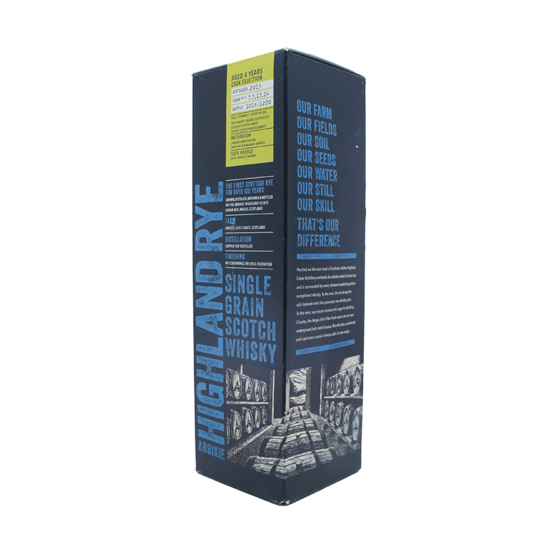 Arbikie Highland Rye 4 Year Old Single Grain Scotch Whisky - LoveScotch.com