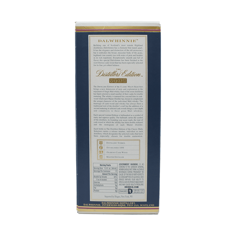 Dalwhinnie Distillers Edition 2021 Double Matured Highland Single Malt Scotch Whisky - LoveScotch.com