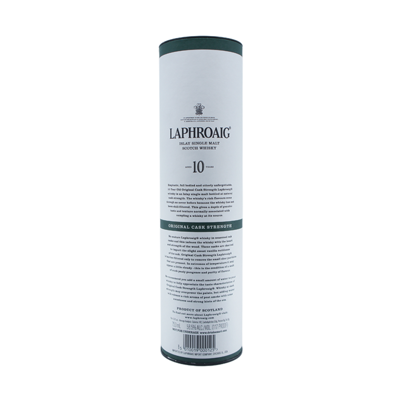 Laphroaig 10 Year Old Original Cask Strength Islay Single Malt Scotch Whisky - LoveScotch.com