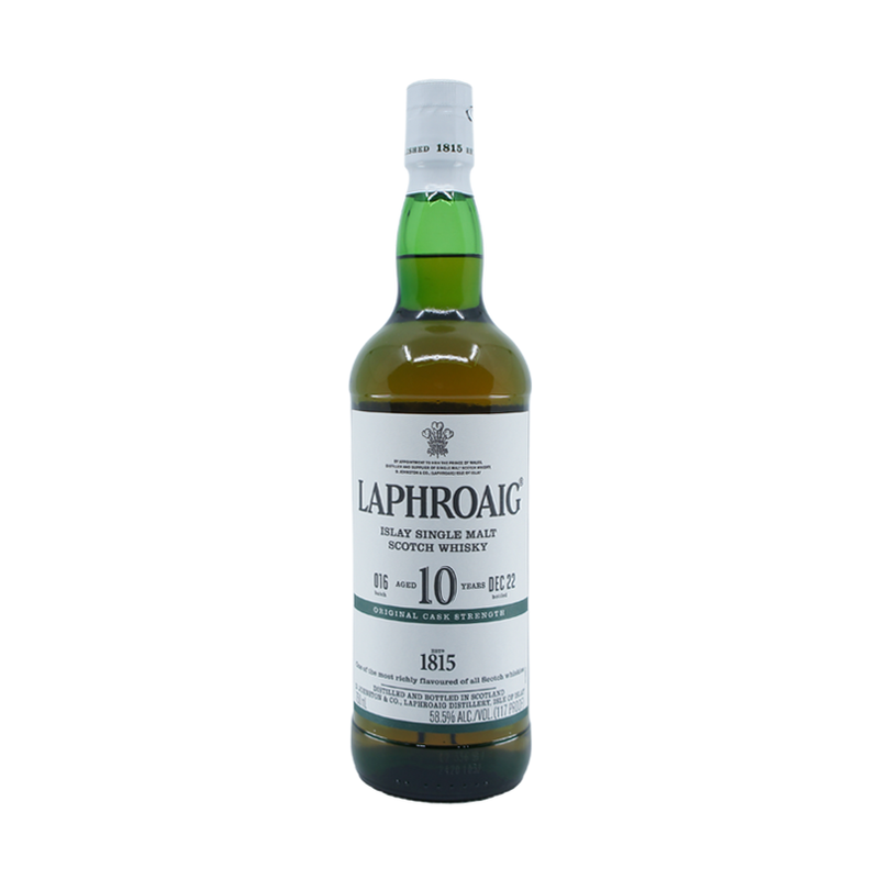 Laphroaig 10 Year Old Original Cask Strength Islay Single Malt Scotch Whisky - LoveScotch.com