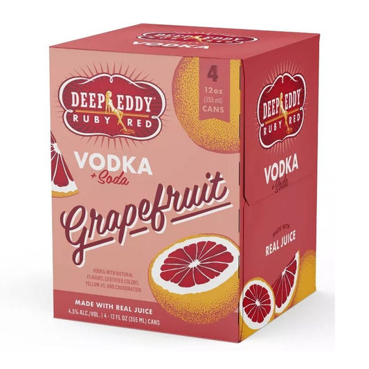 Deep Eddy Ruby Red Vodka + Soda Grapefruit 4-Pack - LoveScotch.com