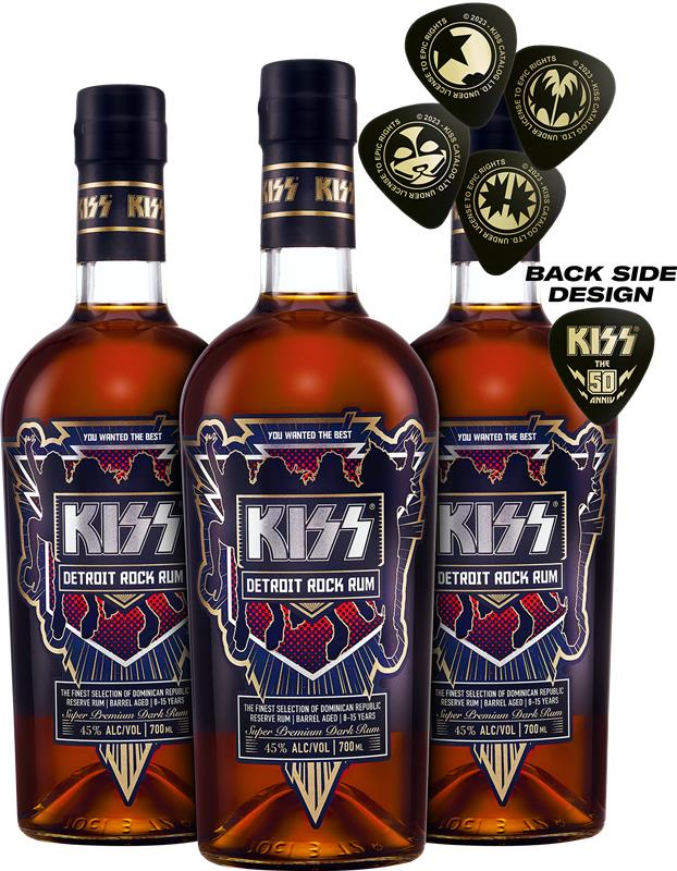 KISS Detroit Rock Rum Buy 2 get 3 + 4 Guitar Picks Bundle - LoveScotch.com