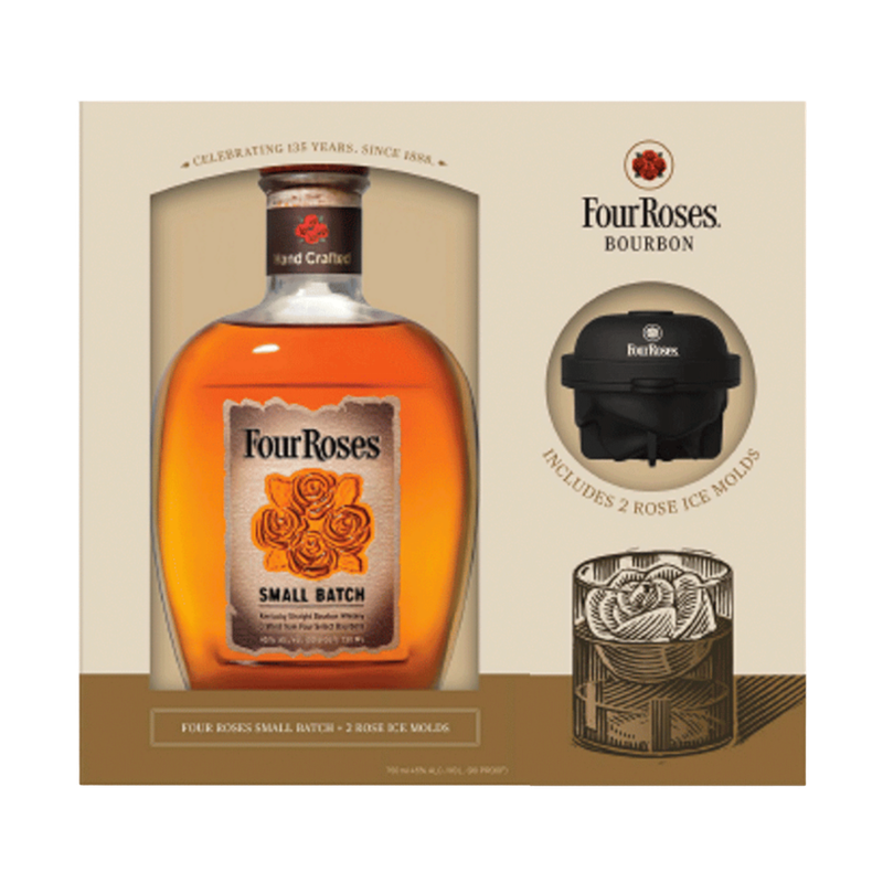 Four Roses Small Batch with 2 Rose Ice Molds Gift Set - LoveScotch.com