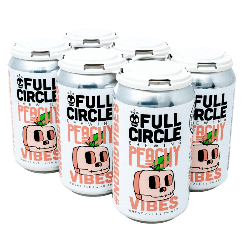 Full Circle Brewing Co. 'Peachy Vibes' Wheat Ale Beer 6-Pack - LoveScotch.com