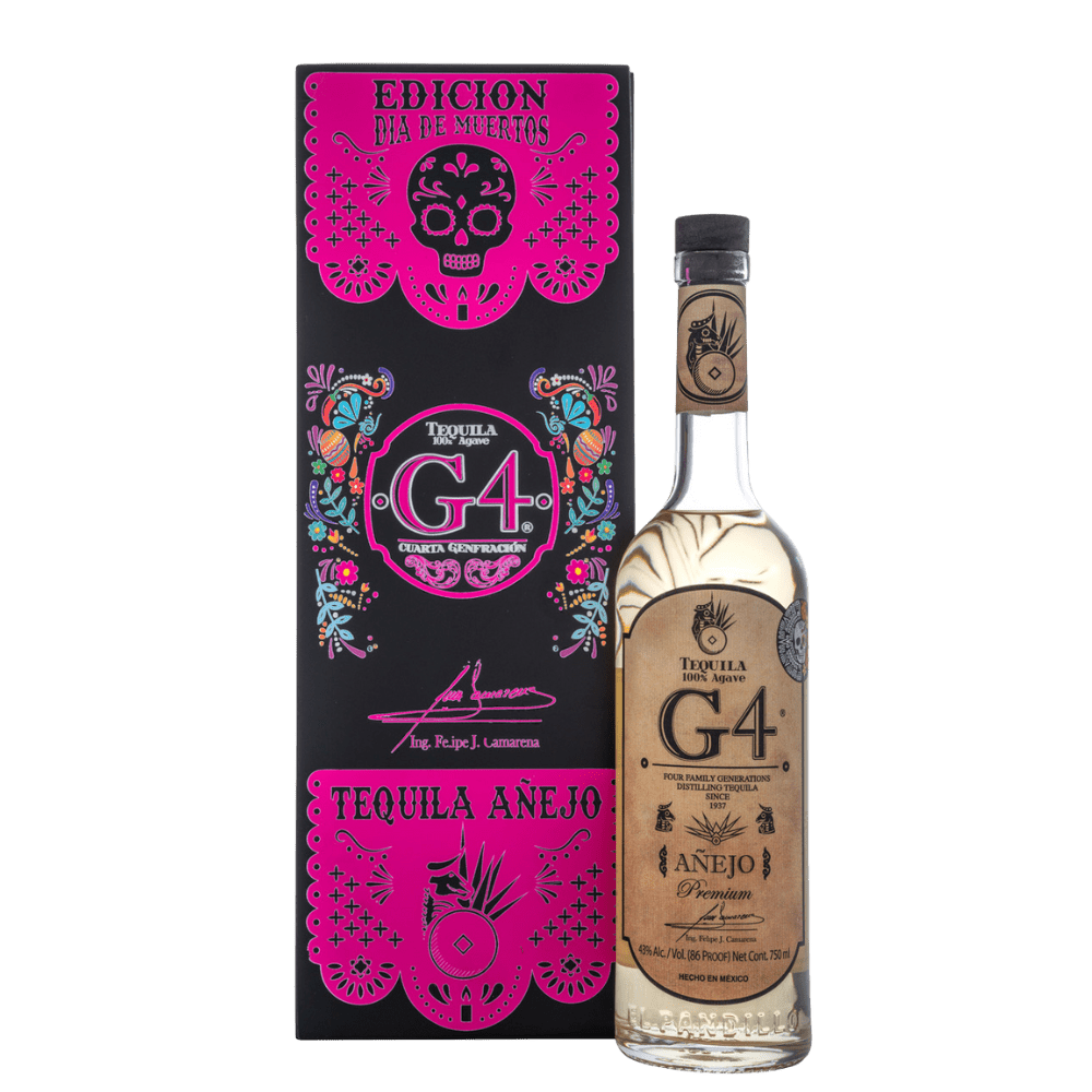 G4 Día de Muertos Añejo Tequila Black Box - LoveScotch.com