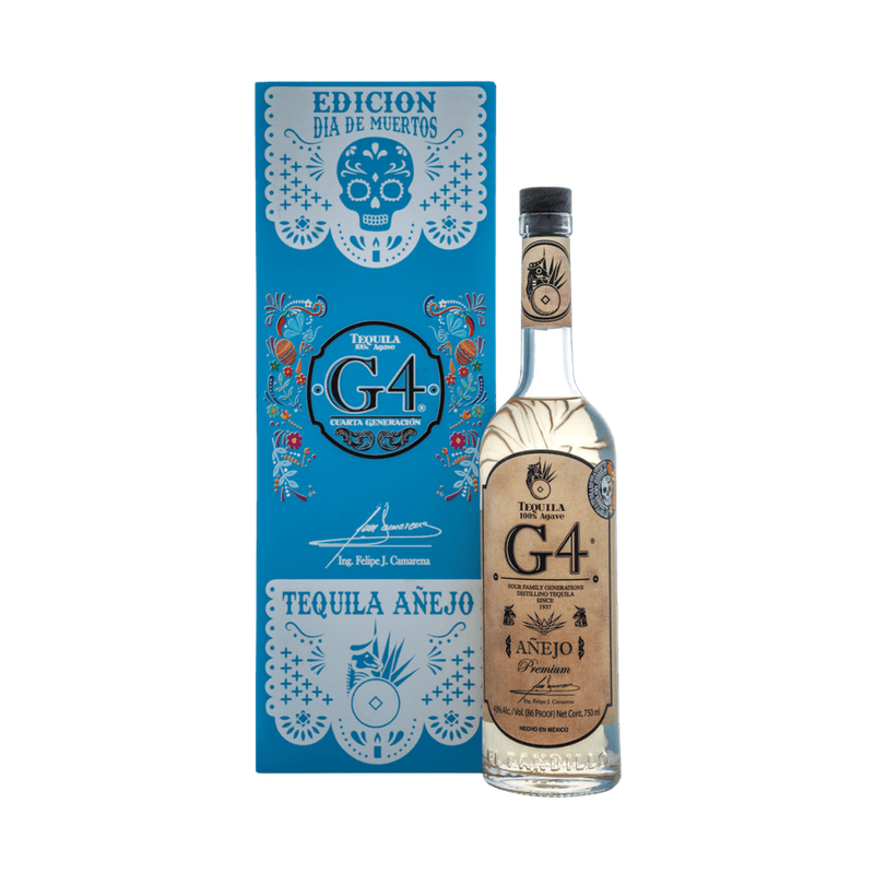G4 Día de Muertos Añejo Tequila Blue Box - LoveScotch.com