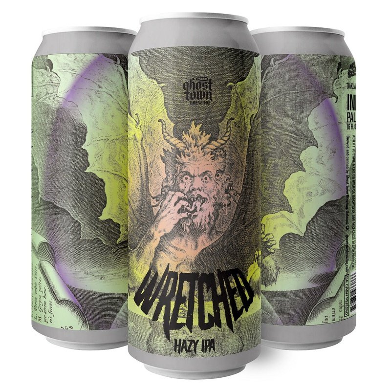 Ghost Town Brewing 'Wretched' Hazy IPA Beer 4-Pack - LoveScotch.com