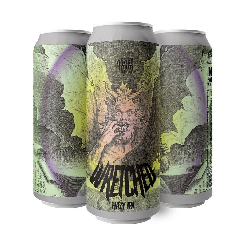 Ghost Town Brewing 'Wretched' Hazy IPA Beer 4-Pack - ForWhiskeyLovers.com