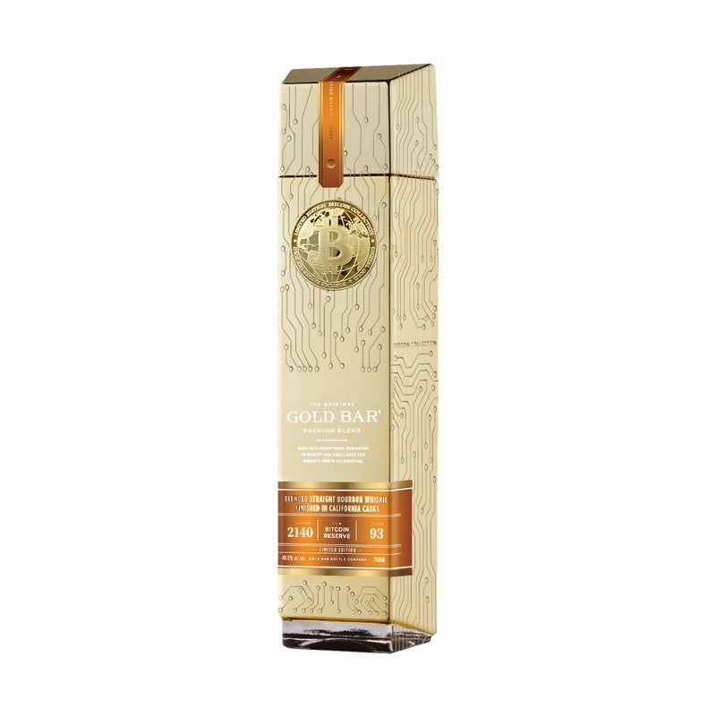Gold Bar Bitcoin Reserve Bourbon Whiskey 750ml bottle