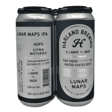 Harland Brewing Lunar Maps IPA Beer 4-Pack - ForWhiskeyLovers.com