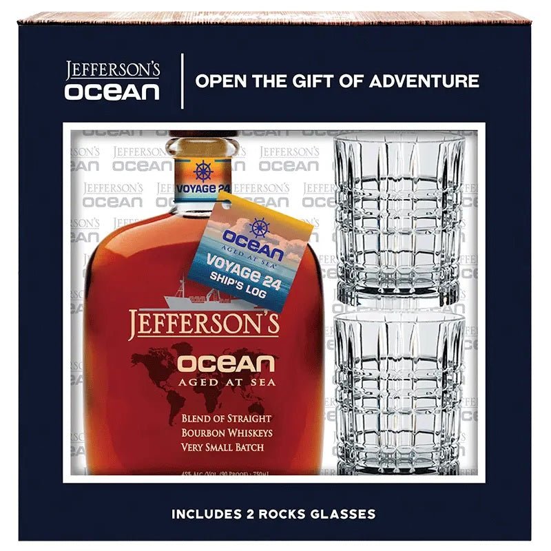 Jefferson's Ocean Aged at Sea Very Small Batch Straight Bourbon Whiskey w/2 Rock Glasses - LoveScotch.com 