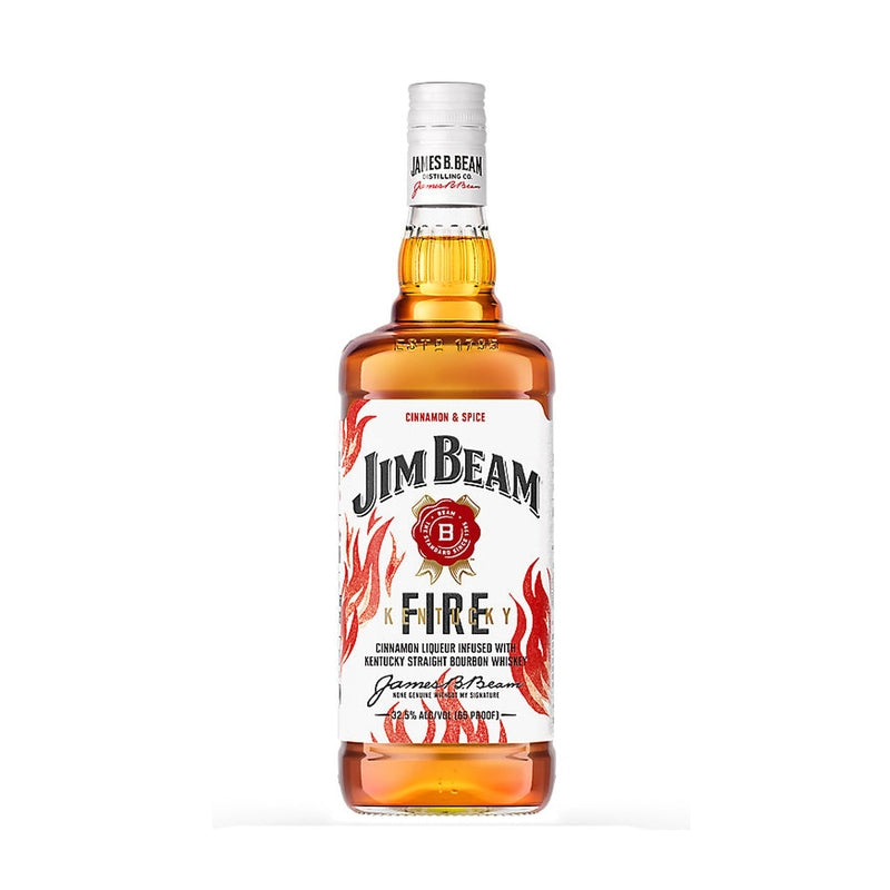 Jim Beam Kentucky Fire Cinnamon Flavored Whiskey 1L bottle