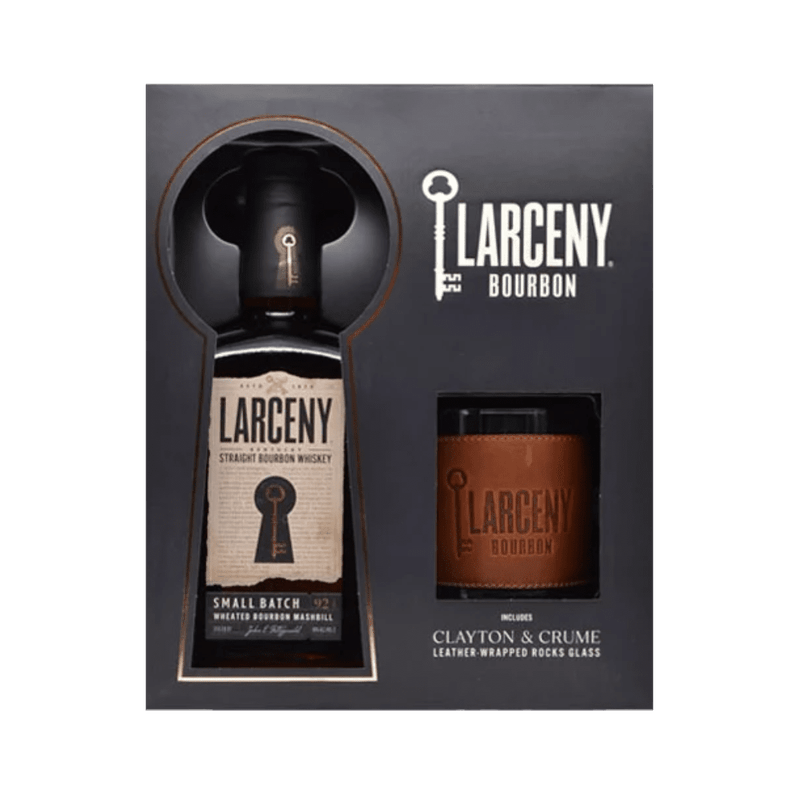 Larceny 1870 Small Batch Kentucky Straight Bourbon Whiskey with Leather Rocks Glass - LoveScotch.com